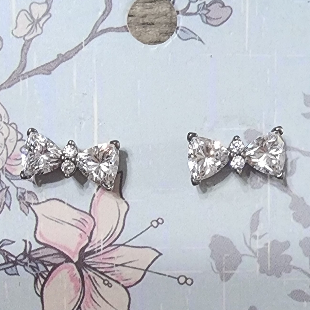 Pandora Sparkling Bow Stud Earrings - Picture 2 of 8